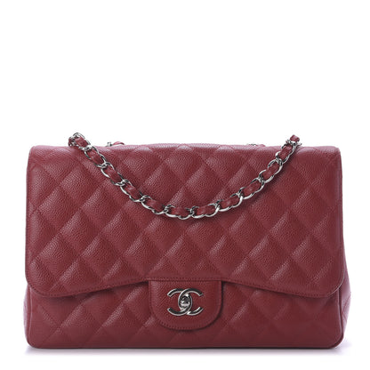 Chanel Caviar Quilted Jumbo Single Flap Red 1 of 9