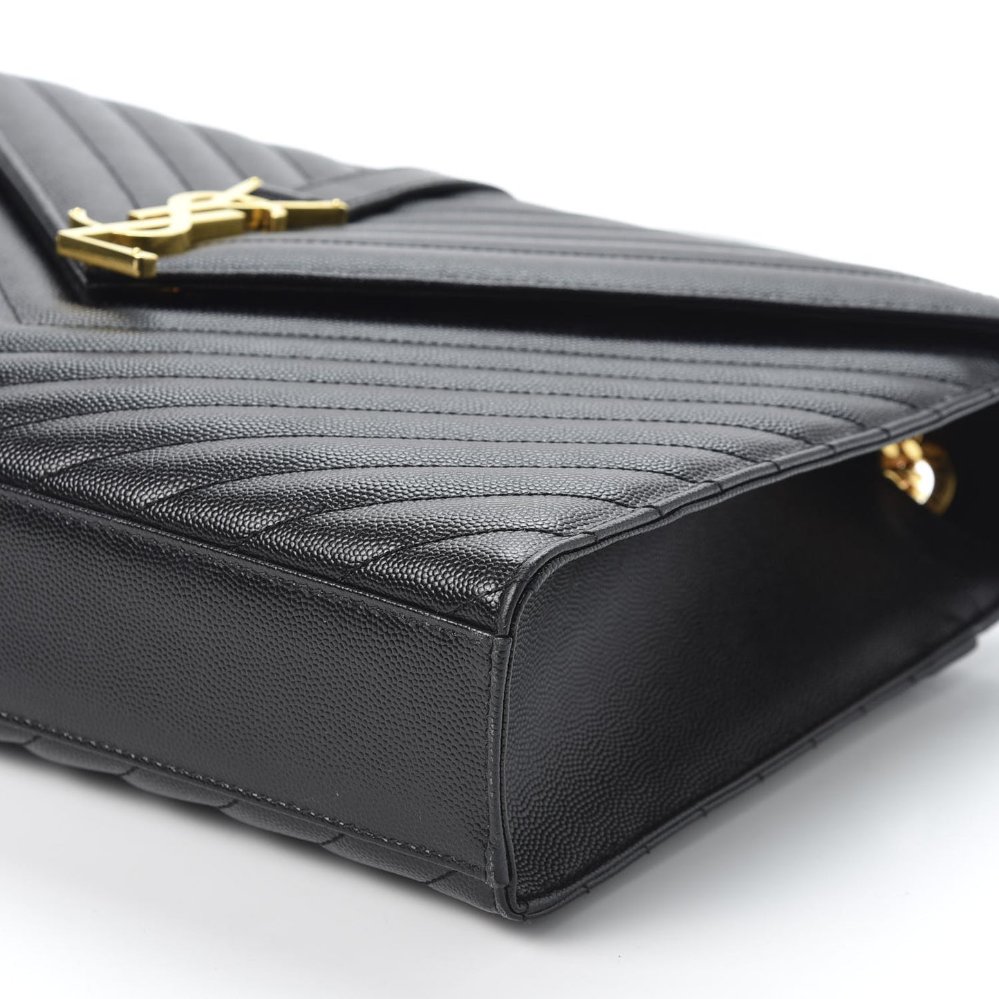 Grain De Poudre Matelasse Chevron Large Monogram Satchel Black
