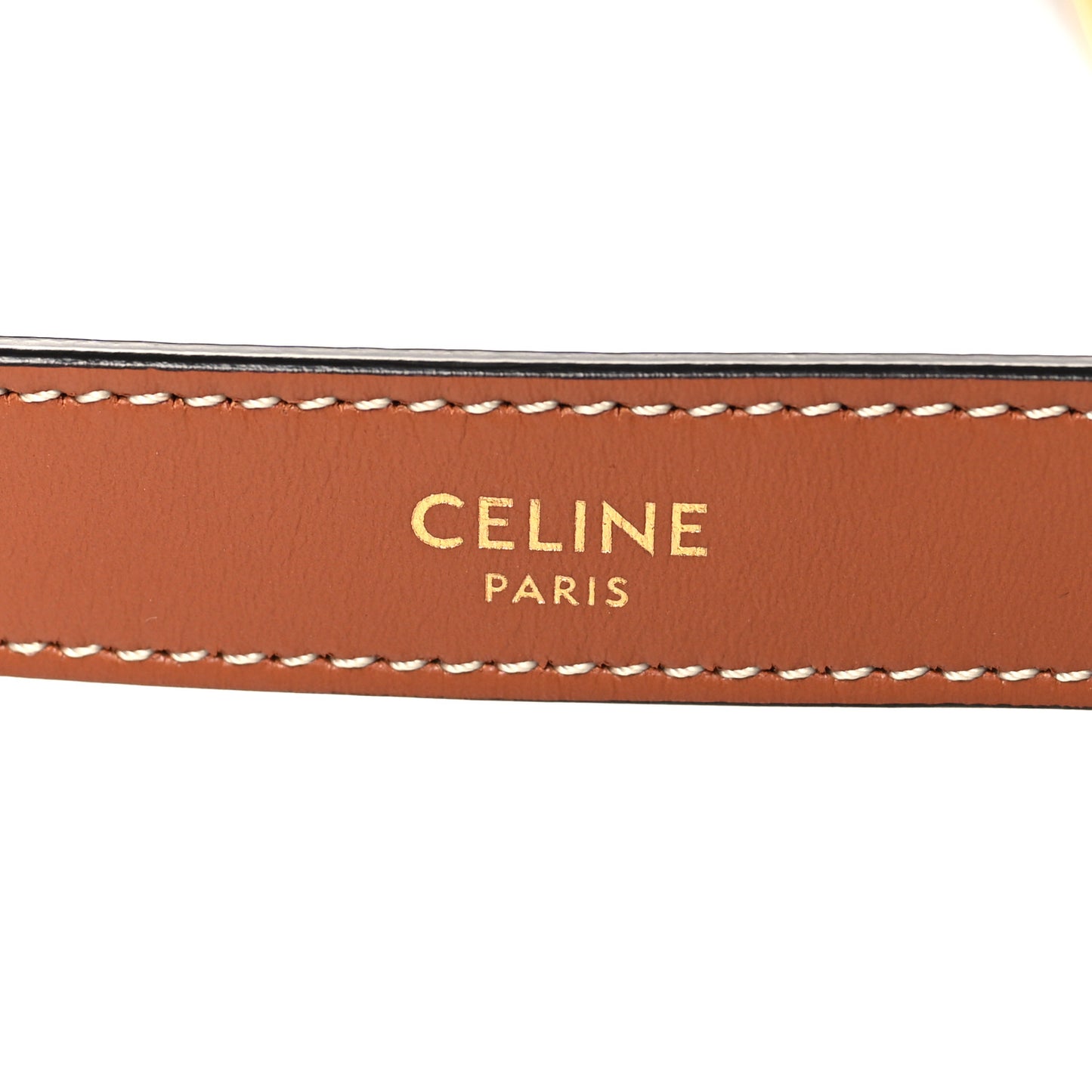 Triomphe Canvas Calfskin Ava Shoulder Bag Tan