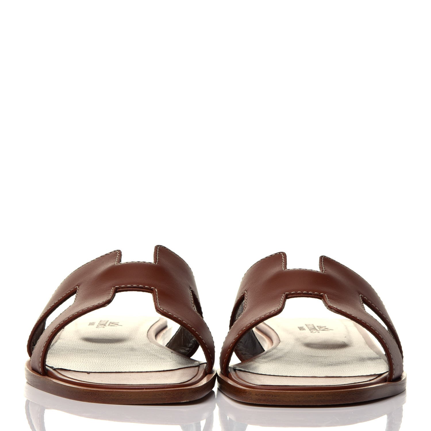 Hermes Box Calfskin Oran Sandals 36 Gold 2 of 8
