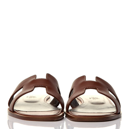 Hermes Box Calfskin Oran Sandals 36 Gold 2 of 8