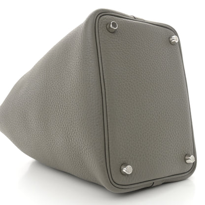 Hermes Taurillon Clemence Picotin Lock 18 PM Gris Meyer 9 of 10