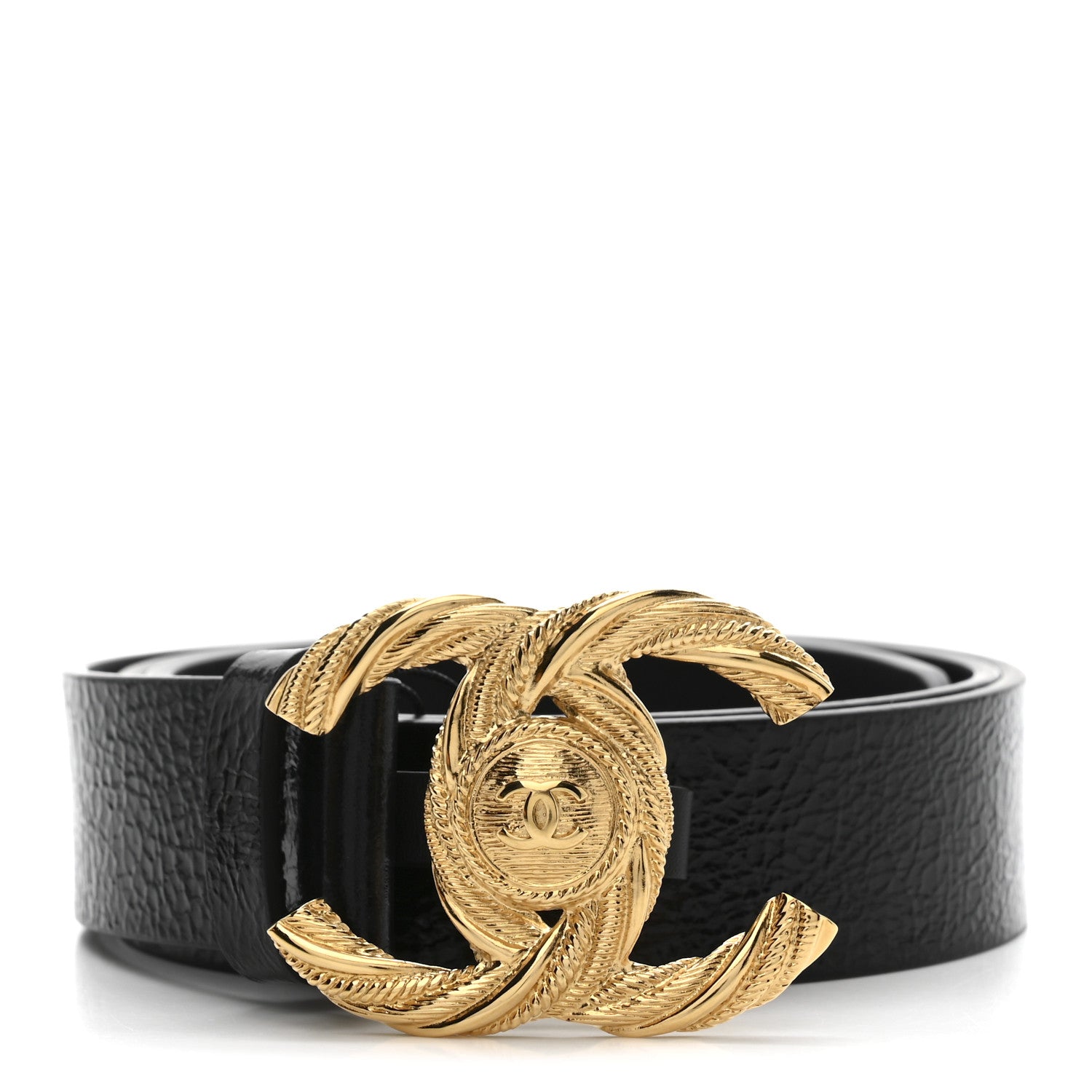 Chanel Glazed Calfskin CC Belt 80 32 Black 1 of 7