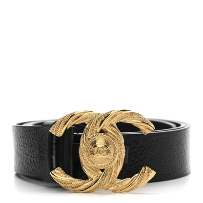 Chanel Glazed Calfskin CC Belt 80 32 Black 1 of 7