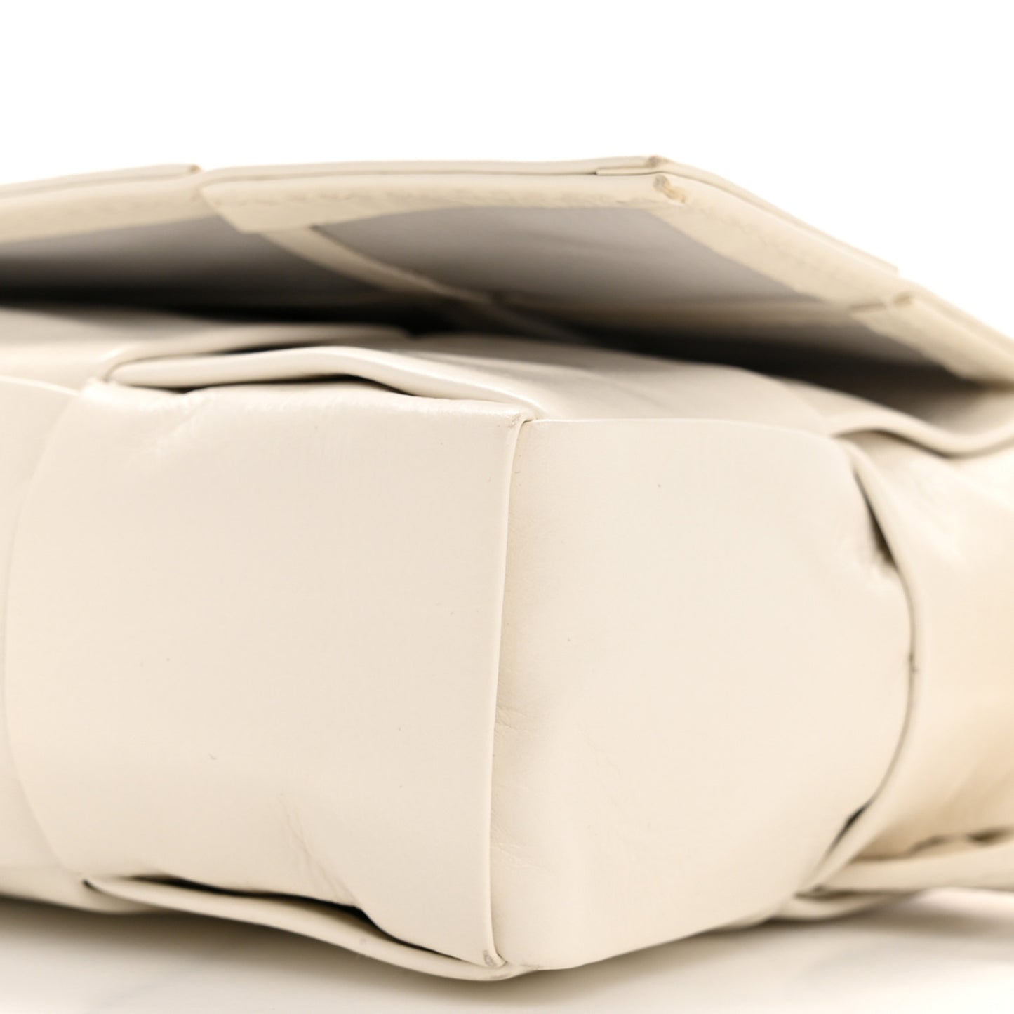 Paper Calfskin Intrecciato Cassette Belt Bag White