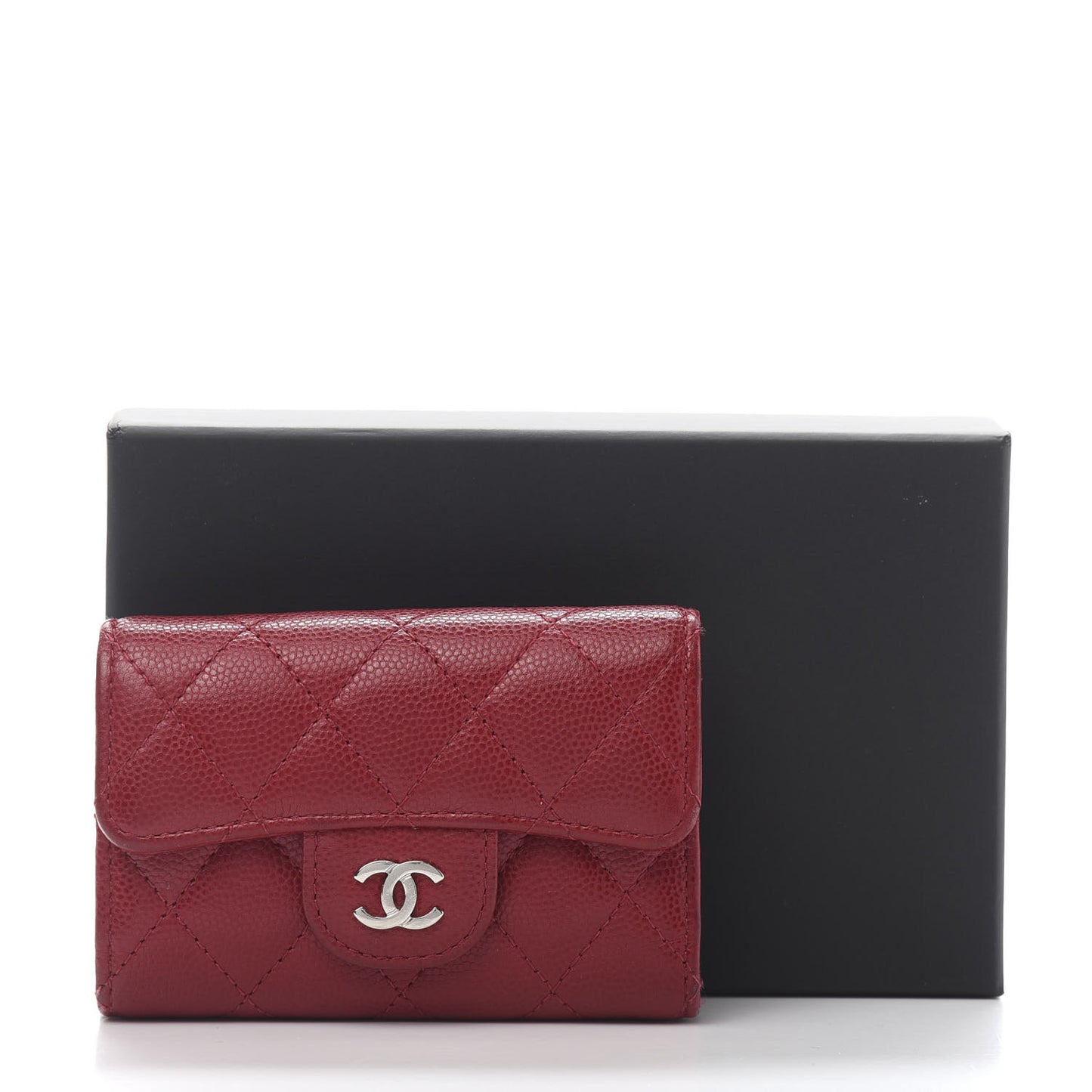 Caviar Quilted 4 Key Holder Red