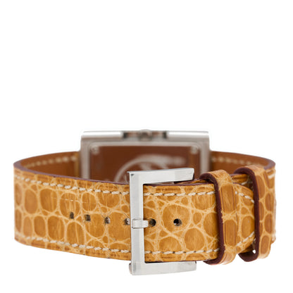 Hermes Stainless Steel Alligator 26mm Belt Quartz Watch Gold 3 of 4