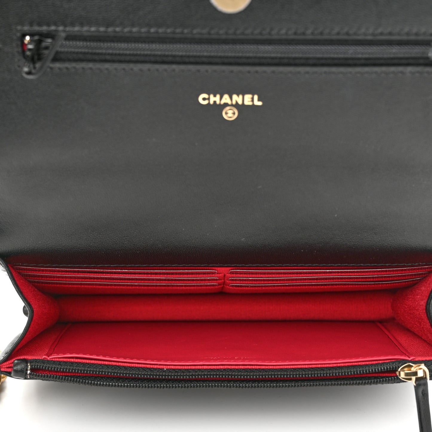 Lambskin Quilted Chanel 19 Wallet On Chain WOC Black