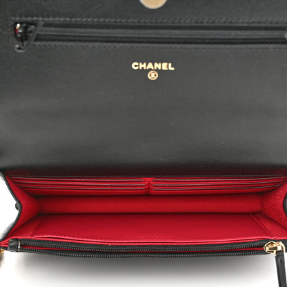Chanel Lambskin Quilted Chanel 19 Wallet On Chain WOC Black 5 of 12