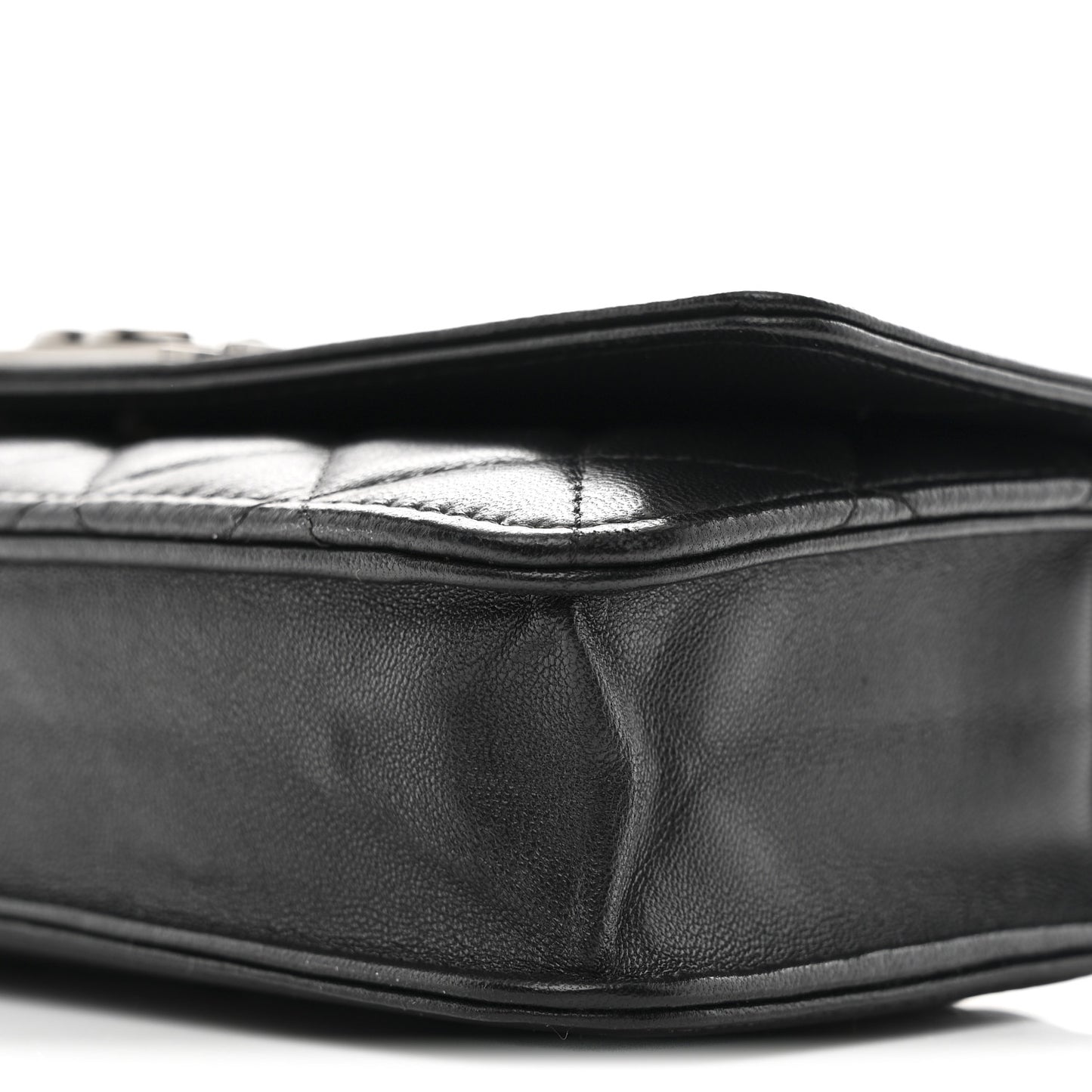 Lambskin Quilted Boy Wallet On Chain WOC Black