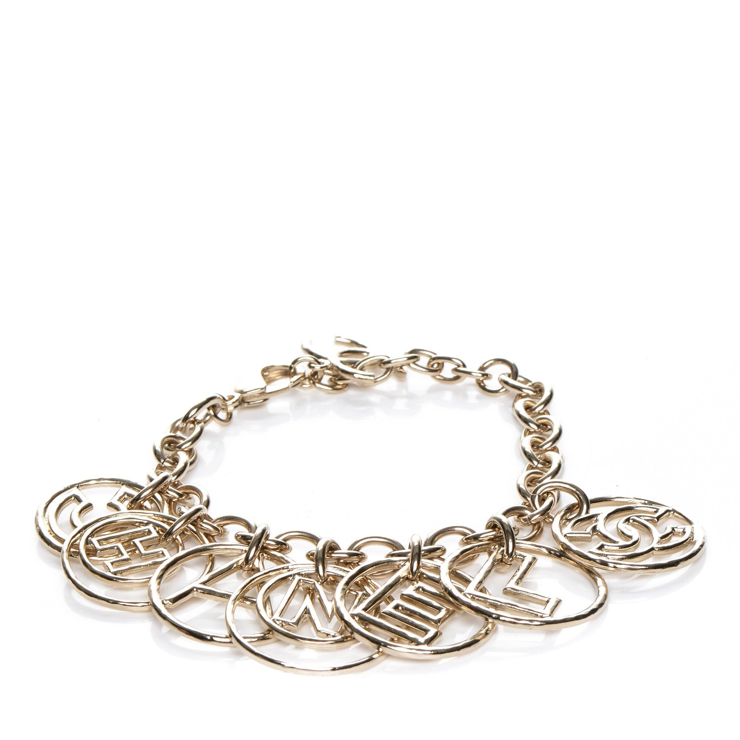 Chanel CC Logo Charms Bracelet Gold 1 of 5