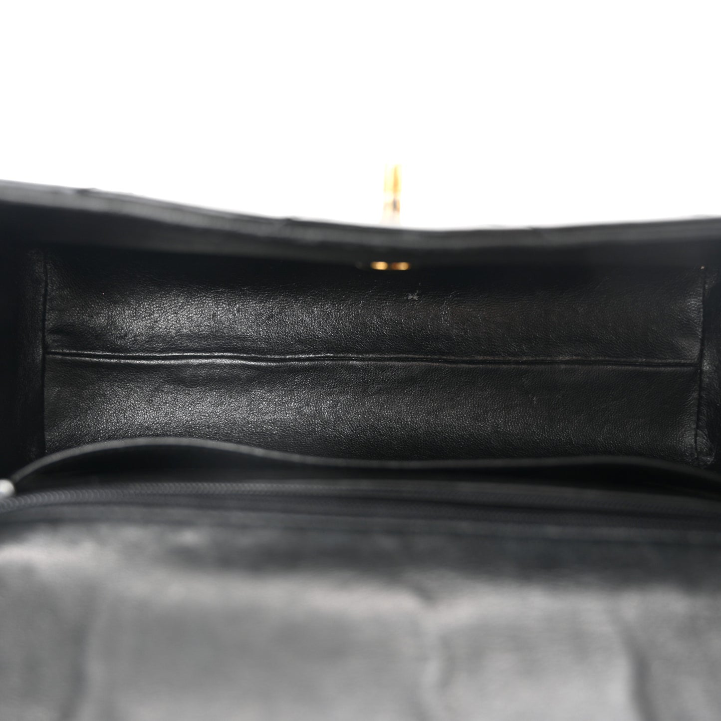 Patent Small Chevron Single Flap Black