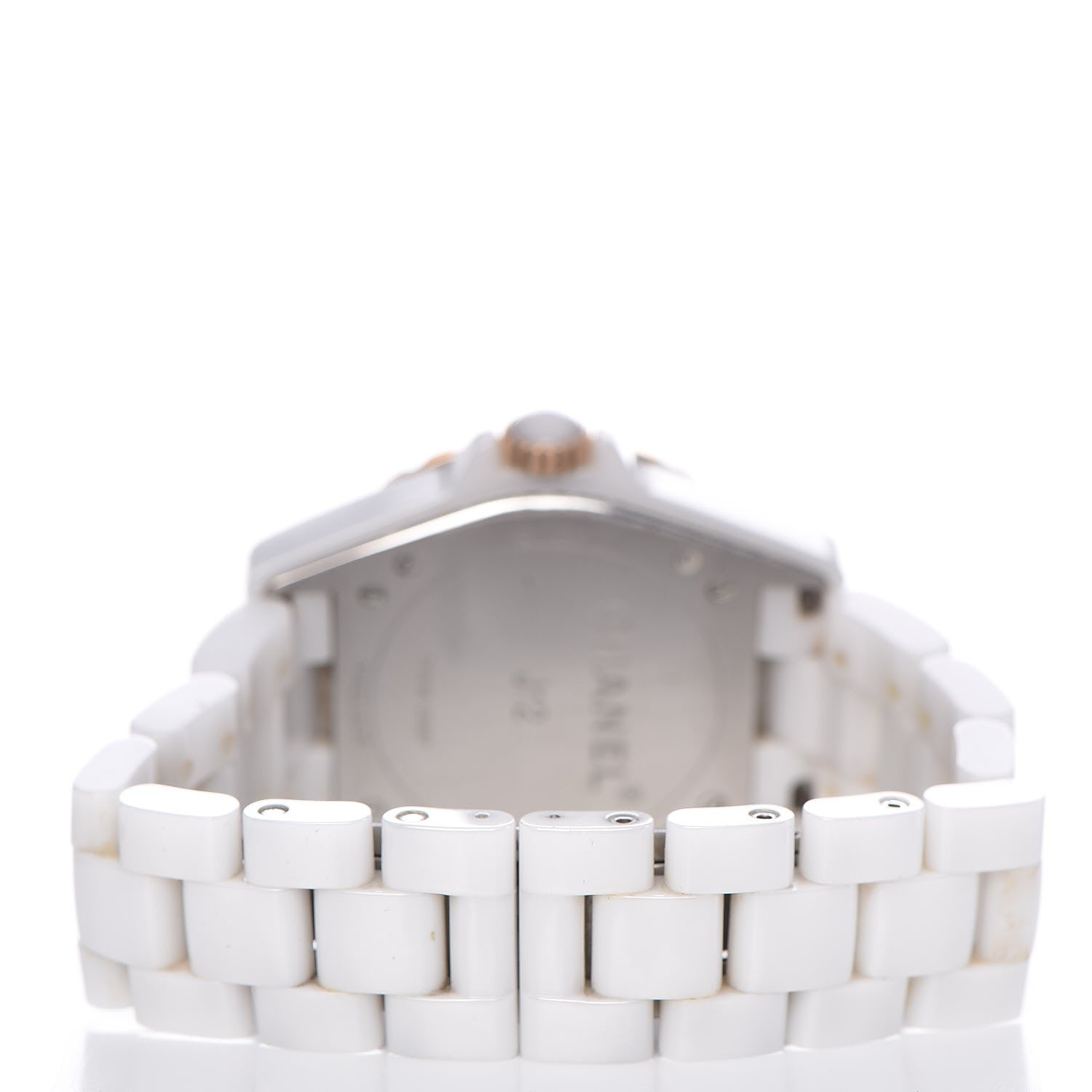 Chanel Stainless Steel 18K Beige Gold Ceramic 36.5mm J12 Automatic Watch White 4 of 8