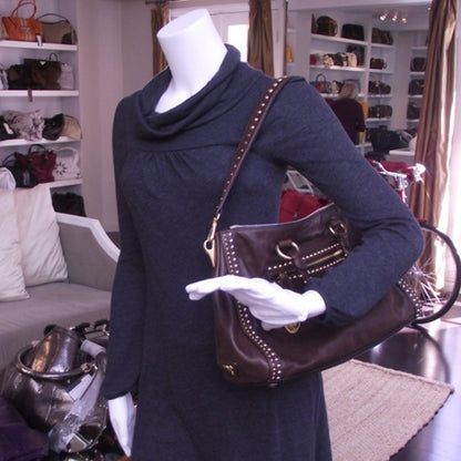 Prada Leather Studded Tote Bag 2 of 11
