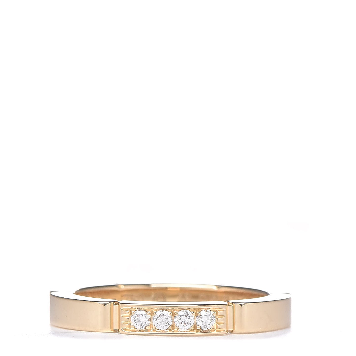 18K Yellow Gold Diamond Maillon Panthere Wedding Band Ring 49 4.75