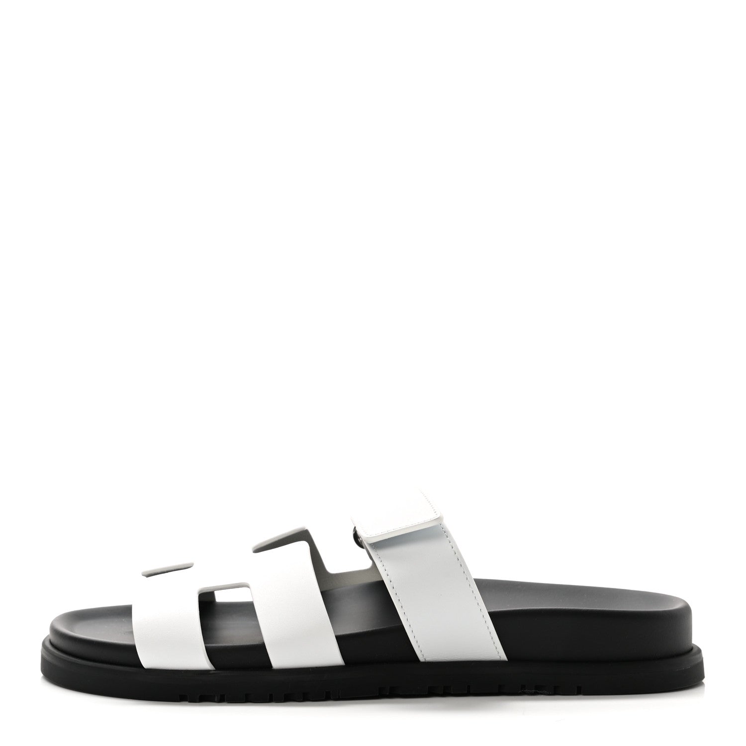 Hermes Calfskin Womens Chypre Sandals 38.5 White 1 of 9