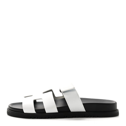 Hermes Calfskin Womens Chypre Sandals 38.5 White 1 of 9