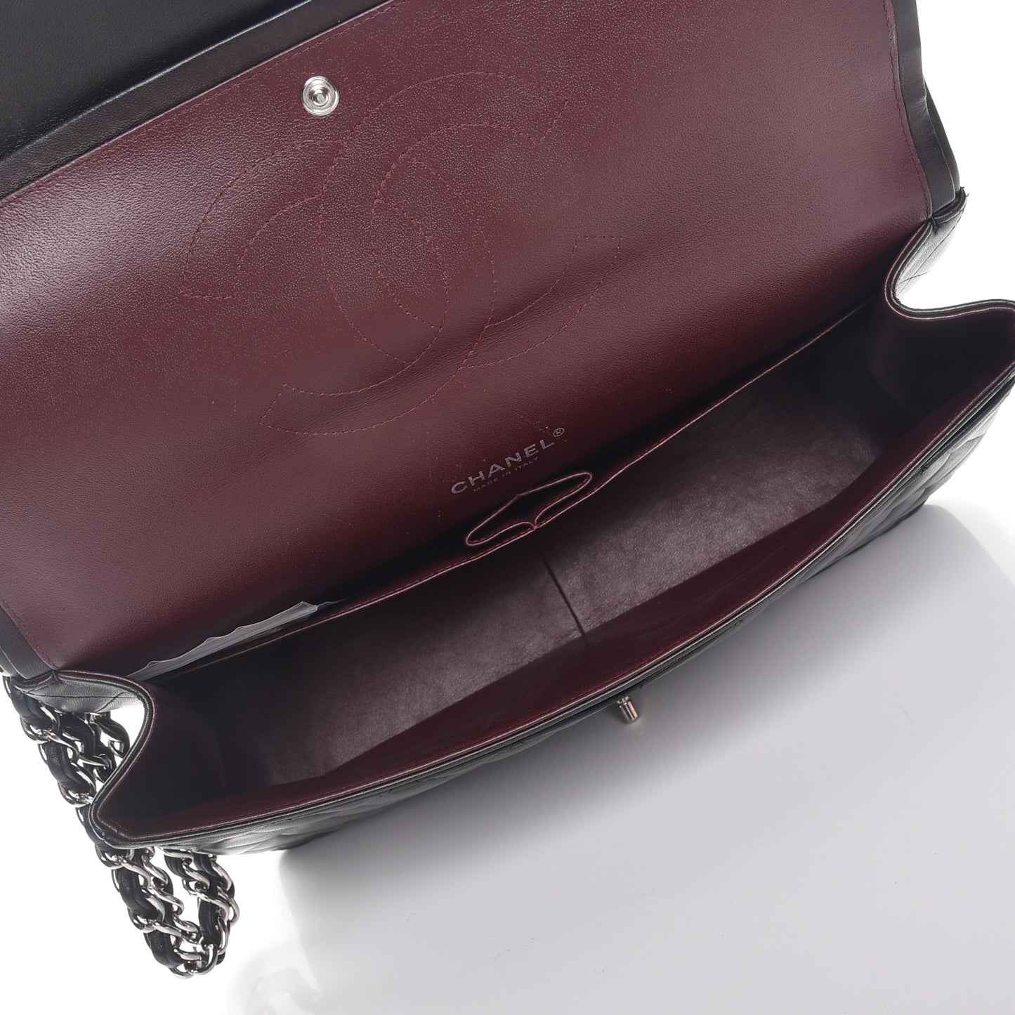 Lambskin Quilted Maxi Double Flap Black