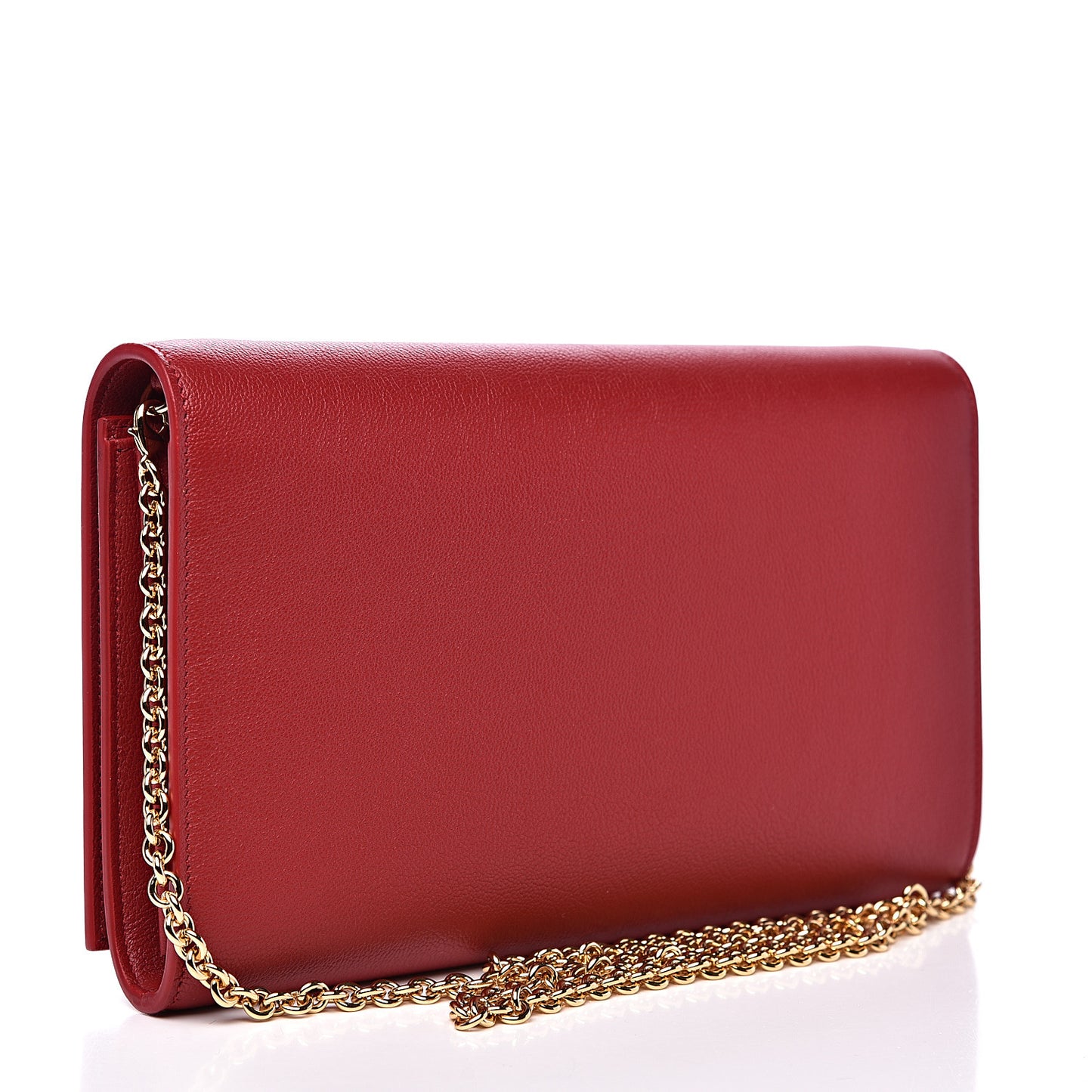 Calfskin Belle de Jour Chain Clutch Red