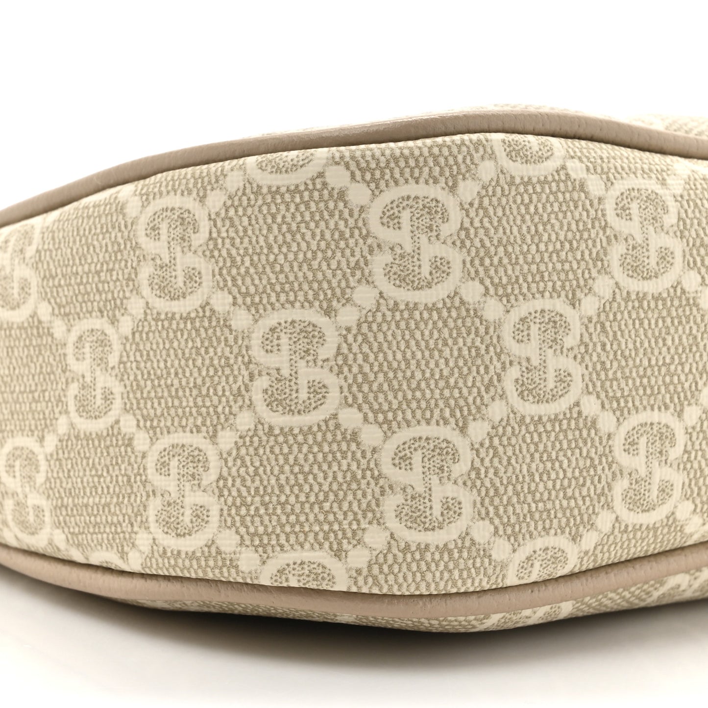 GG Supreme Monogram Textured Dollar Calfskin Small Ophidia Hobo Beige Mystic White Oatmeal