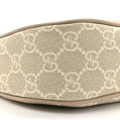 Gucci GG Supreme Monogram Textured Dollar Calfskin Small Ophidia Hobo Beige Mystic White Oatmeal 10 of 12