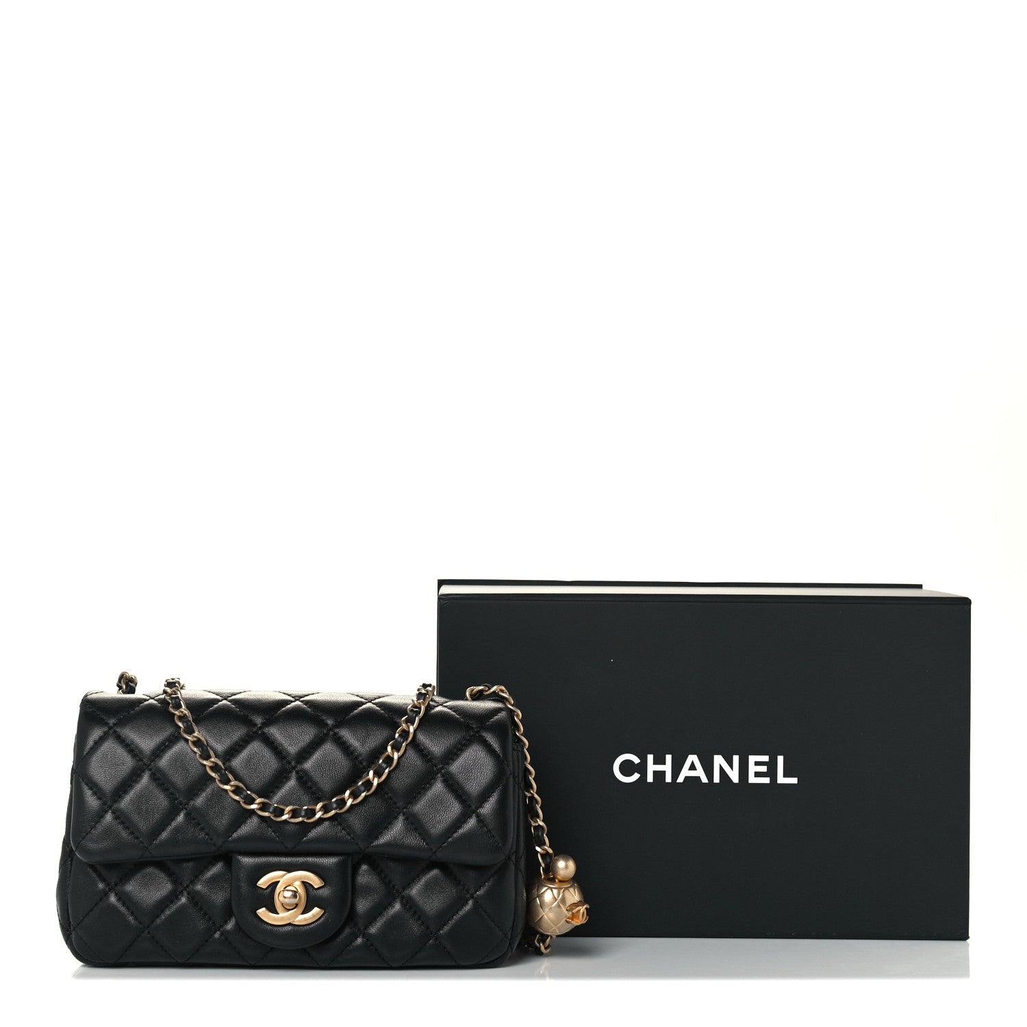 Chanel Lambskin Quilted Mini Rectangular Pearl Crush Flap Black 12 of 12
