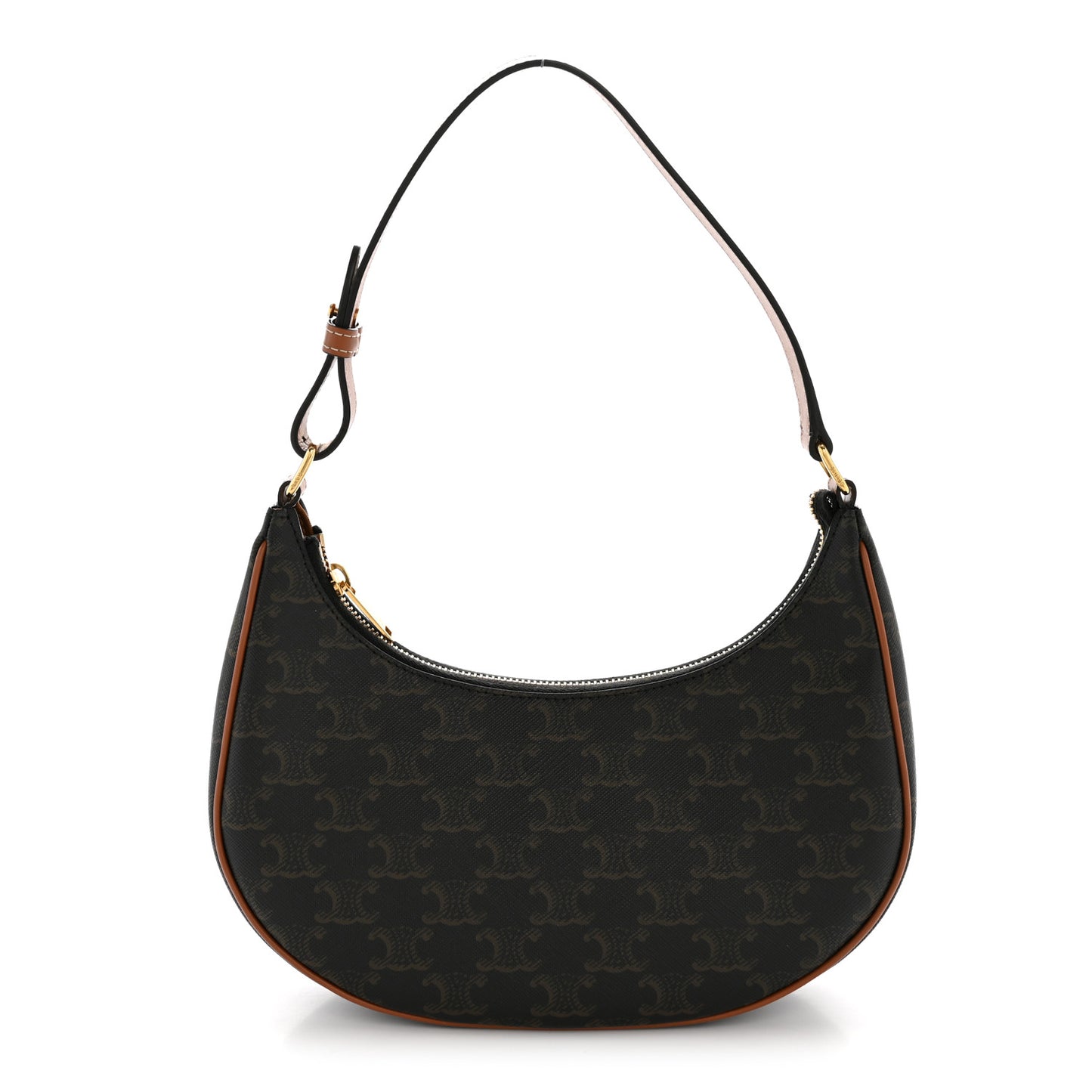 Triomphe Canvas Calfskin Ava Shoulder Bag Tan