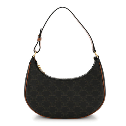 Celine Triomphe Canvas Calfskin Ava Shoulder Bag Tan 1 of 12