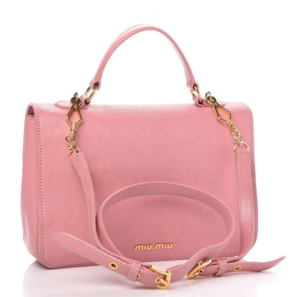 Miu Miu Goatskin Madras Shoulder Bag Rosa 3 of 12
