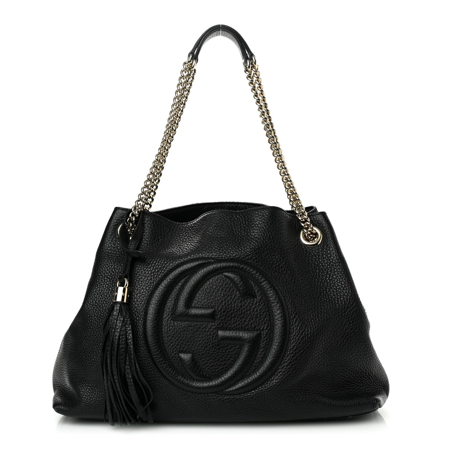 Gucci Pebbled Calfskin Medium Soho Chain Shoulder Bag Black 1 of 13