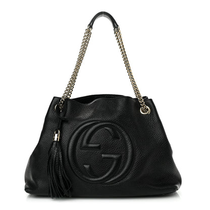 Gucci Pebbled Calfskin Medium Soho Chain Shoulder Bag Black 1 of 13