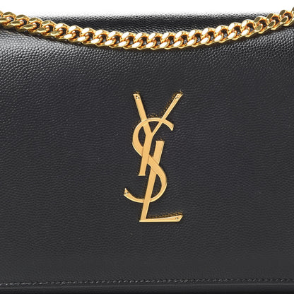 Saint Laurent Grain De Poudre Monogram Chain Wallet Black 9 of 12