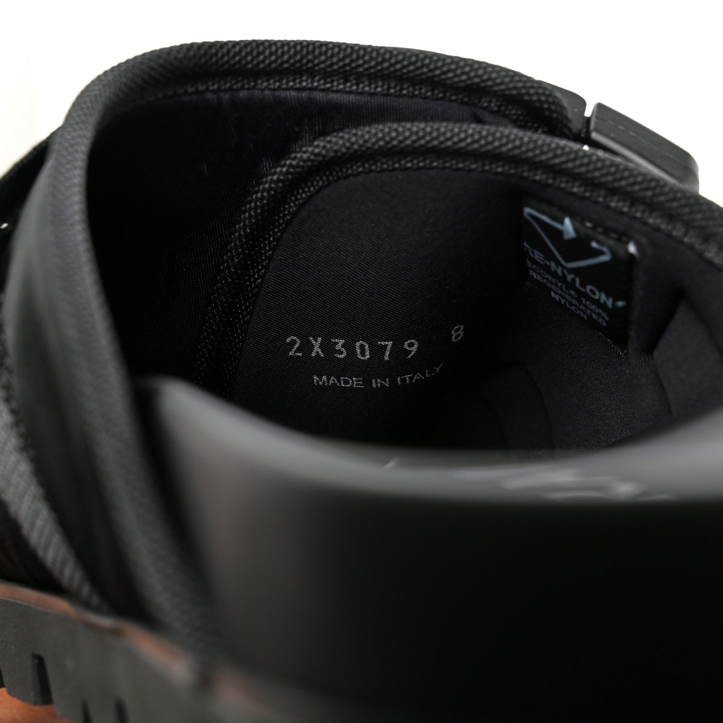 Nylon Logo Slide Sandals 8 Black
