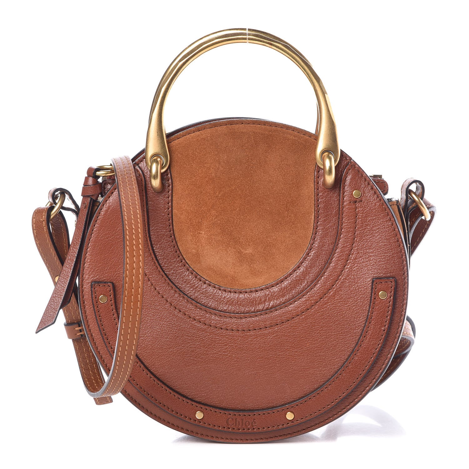 Chloe Shiny Goatskin Smooth Calfskin Suede Small Pixie Bag Saffron Red 1 of 7