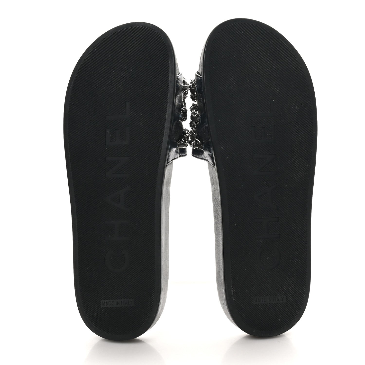 Chanel Fantasy Lambskin Chain Flat Sandals 40 Dark Blue 8 of 10