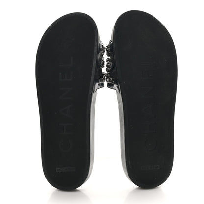 Chanel Fantasy Lambskin Chain Flat Sandals 40 Dark Blue 8 of 10