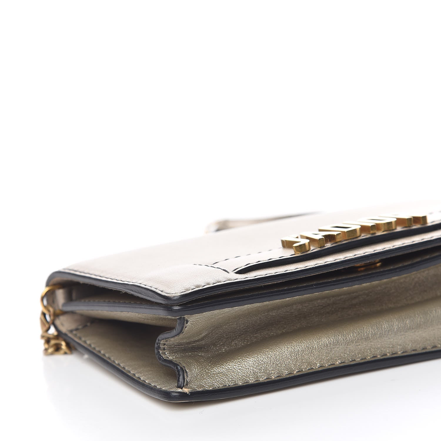 Christian Dior Metallic Calfskin Mini J'Adior Wallet On Chain Pouch Gold 9 of 13