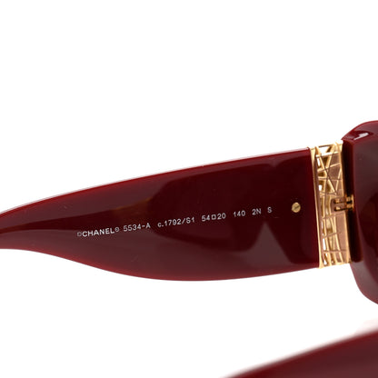 Chanel Acetate Rectangle Sunglasses 5434 Brown Red 5 of 8
