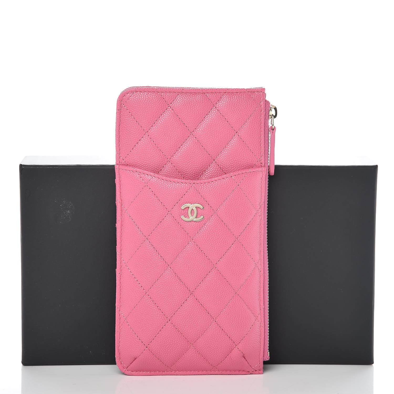 Chanel Caviar Quilted Classic Flat Wallet Pouch Pink 12 of 12