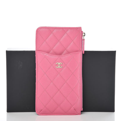 Chanel Caviar Quilted Classic Flat Wallet Pouch Pink 12 of 12