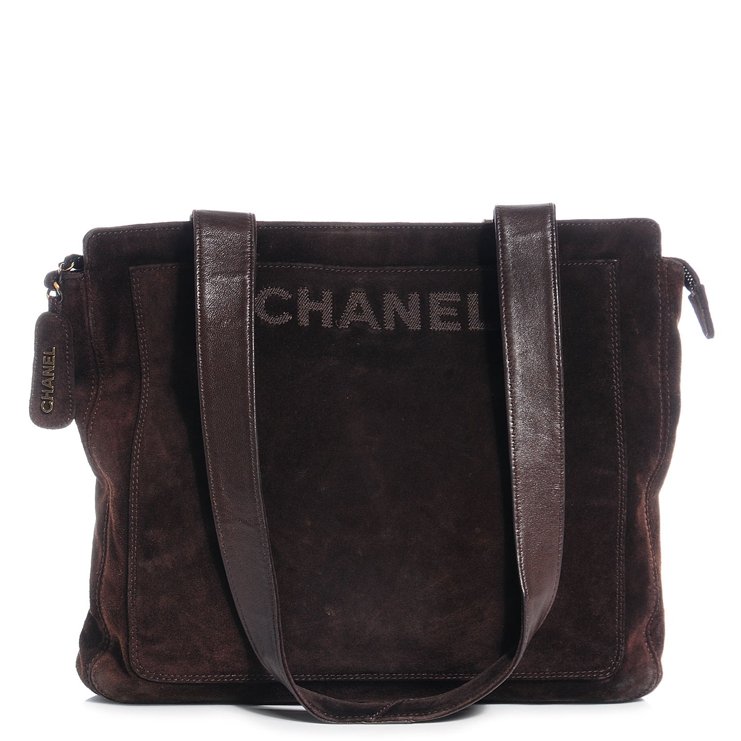Suede Shoulder Bag Dark Brown