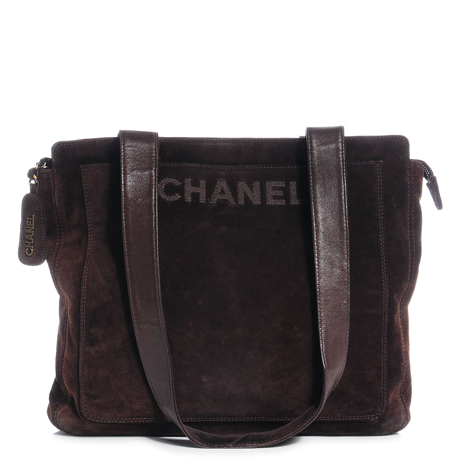 Chanel Suede Shoulder Bag Dark Brown 1 of 8