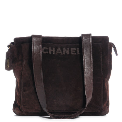 Chanel Suede Shoulder Bag Dark Brown 1 of 8