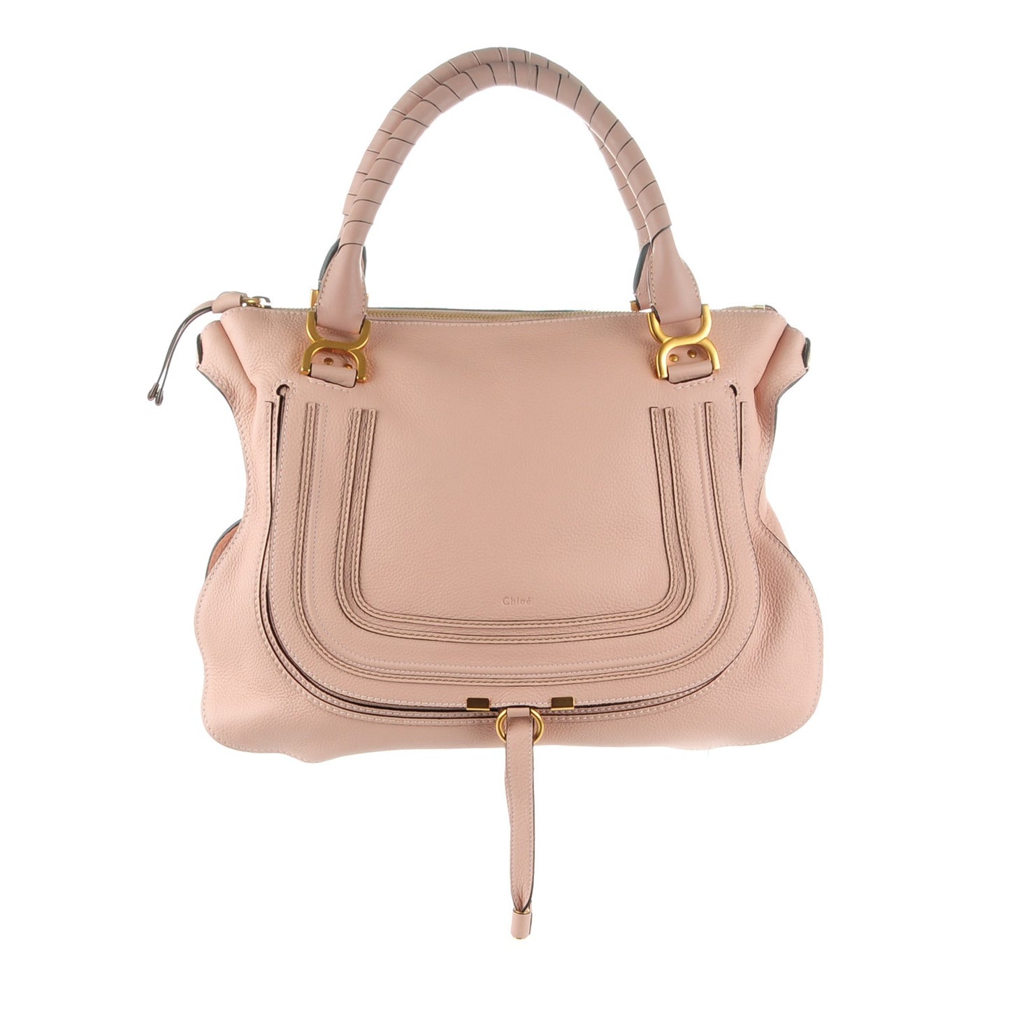 Calfskin Large Marcie Satchel Blush Nude