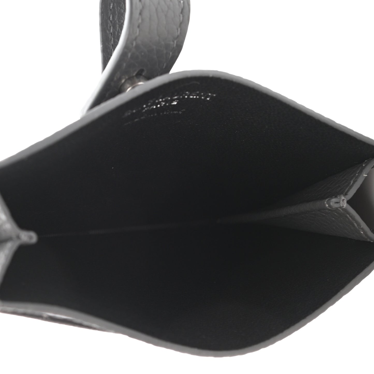 Grained Calfskin Sac De Jour Souple Card Case Grey
