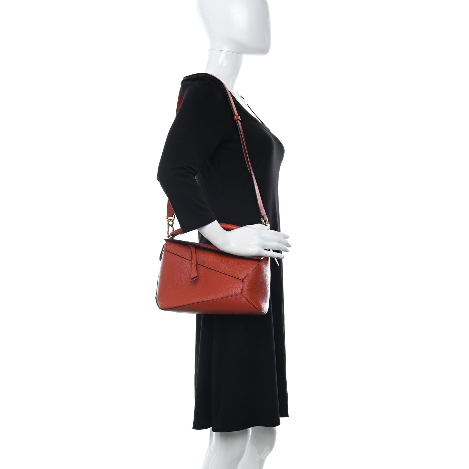 Loewe Goatskin Small Puzzle Bag Orange 2 of 9