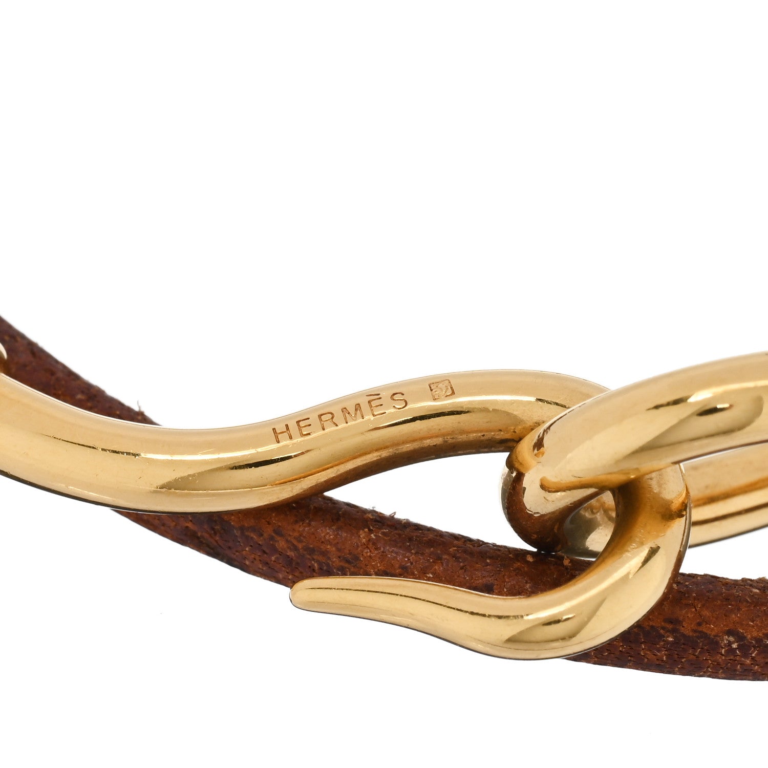 Hermes Natural Bridle Jumbo Hook Double Tour Bracelet Bouton 3 of 3