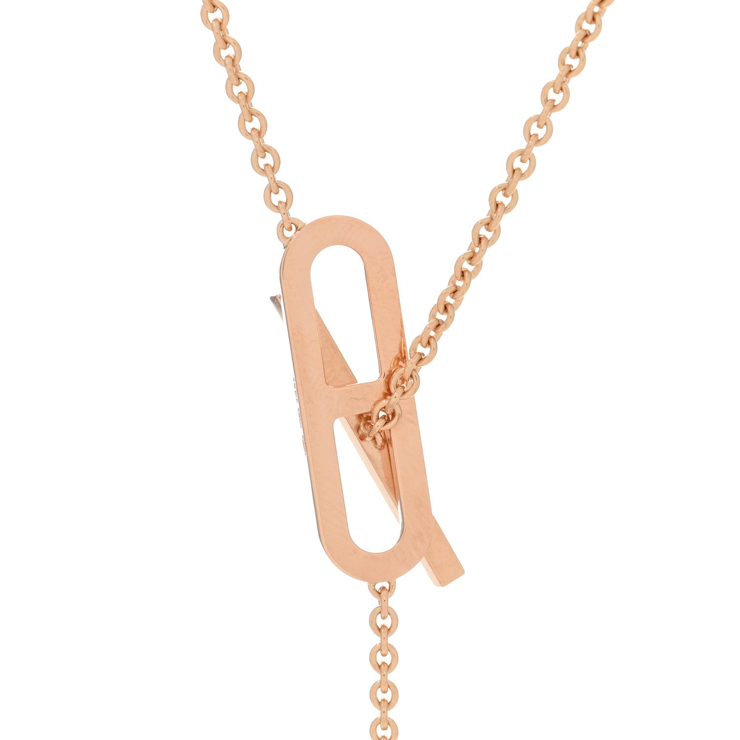 Hermes 18K Rose Gold Diamond PM Ever Chaine D'Ancre Necklace ST 3 of 5