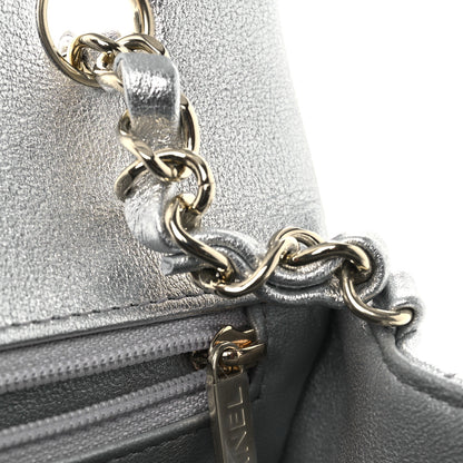 Chanel Metallic Lambskin Quilted Mini Rectangular Flap Silver 14 of 15