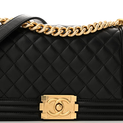 Chanel Lambskin Quilted Medium Boy Flap Black 8 of 11